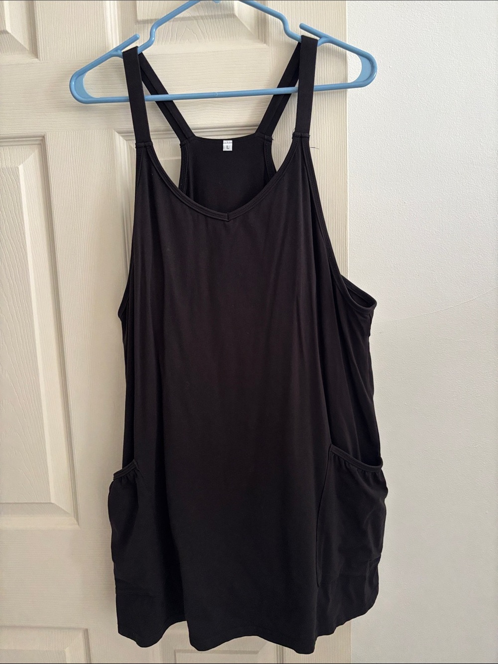 Amazon Women's Black Pocketed Strappy Tunic Tank